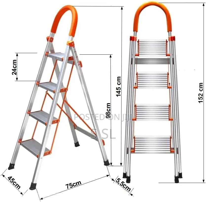 Folding Aluminium Ladder With PVC Handle 4 Step