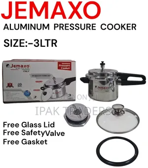 Jemaxo Aluminium Pressure Cooker: With: Free - Glass Lids Free - 3l
