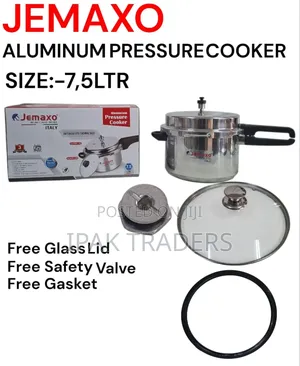Jemaxo Aluminium Pressure Cooker: With: Free -glass Lids Free 7.5 Ltr