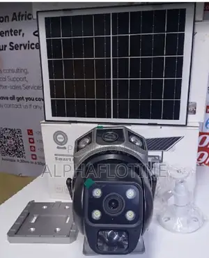 Dual Lens Solar CCTV Camera 3 Screens 360 Degrees Rotating