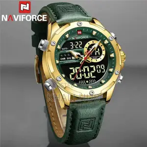 Naviforce Digital Analogue Watch Green Straps Watch