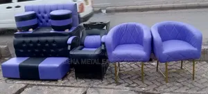 Salon Pedicur Purple and Black Set, Sink, Chairs.