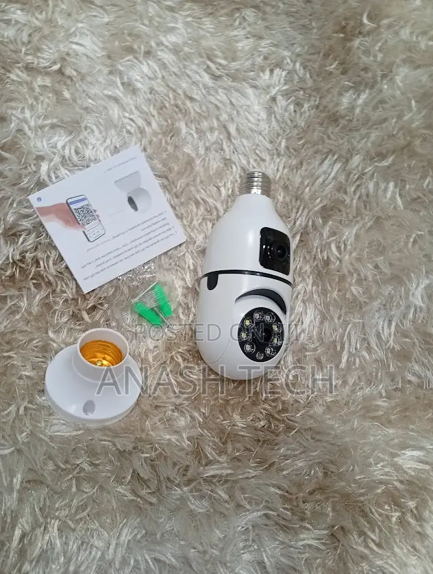 1080p Wifi Dual Lens Bulb Camera V380 Wireless PTZ