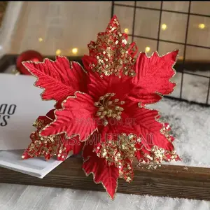 3 PCS Decorative Large Christmas Glitter Flower*