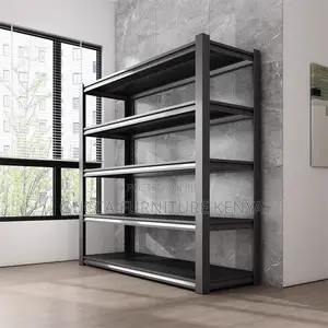 Black Steel 5-Tier Home Office Shelving Storage Rack