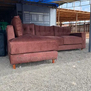 Brown L Shaped Sofa