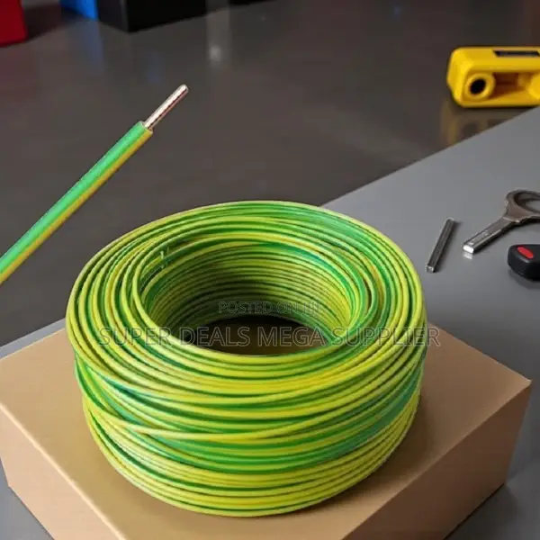 1.5mm Yellow Green Electrical Cable PVC Insulated Solid Wire