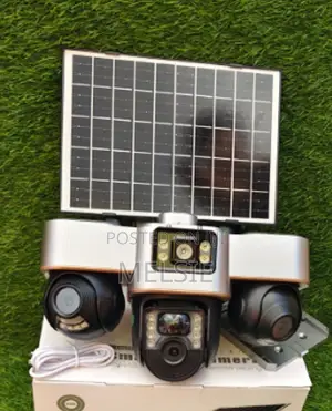 Outdoor Security V380 4g 3-Lens PTZ Camera Solar Camera