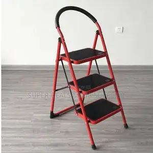 Folding 3 Step Ladder | Kitchen and Home Use, Wide Anti-Slip Pedal