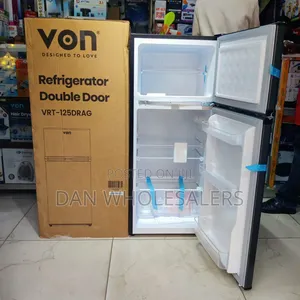Von Double Door Fridge 125litres Direct Cool