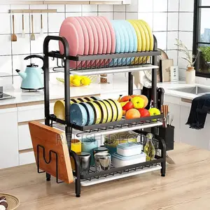 3 Tier Metallic Rustproof Dish Rack