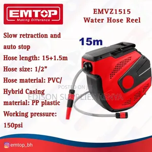 Hose Pipe Emtop Automatic Hose Reel Set Wall Mounted Heavy Duty Pipes