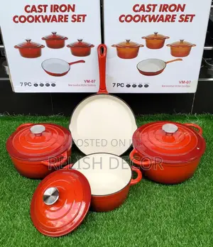 7-Piece Enamel-Coated Cast Iron Cookware Set