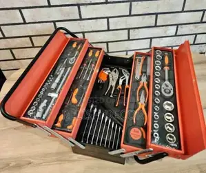 85-Piece Tool Set in a Cantilever Metal Toolbox