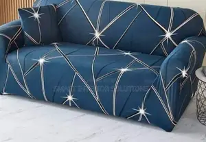 Blue Printed Sofa Cover