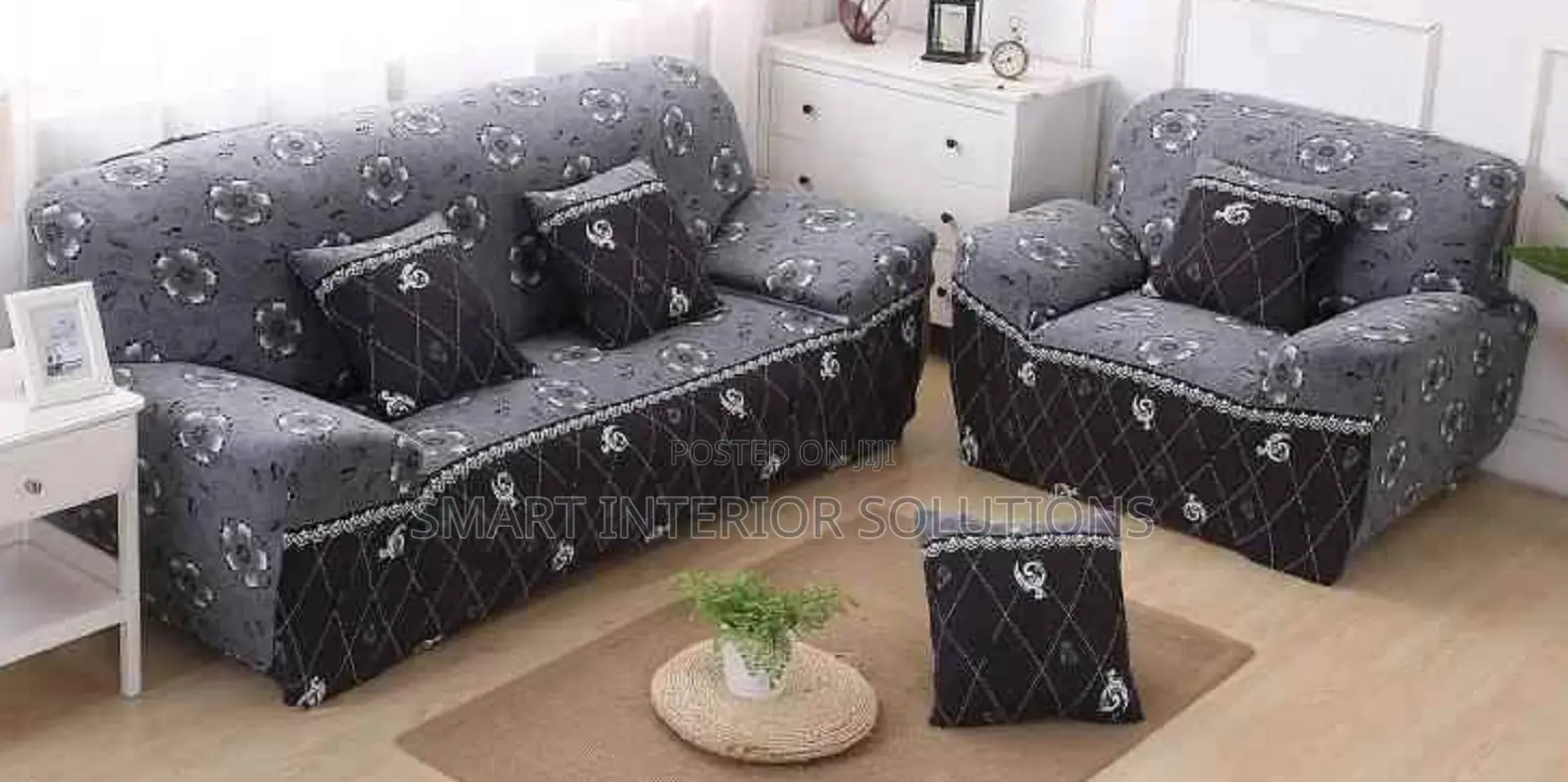 Grey Stretchable Sofa Covers
