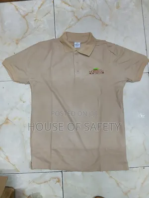 Unisex Beige Polo Pure Cotton Branded Logo