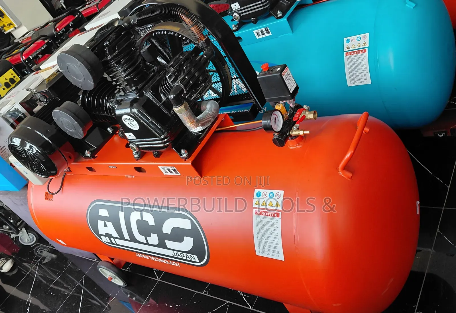 500l Aico Japan Electric Compressor 12.5bars Three Phase 10hp 3 Piston