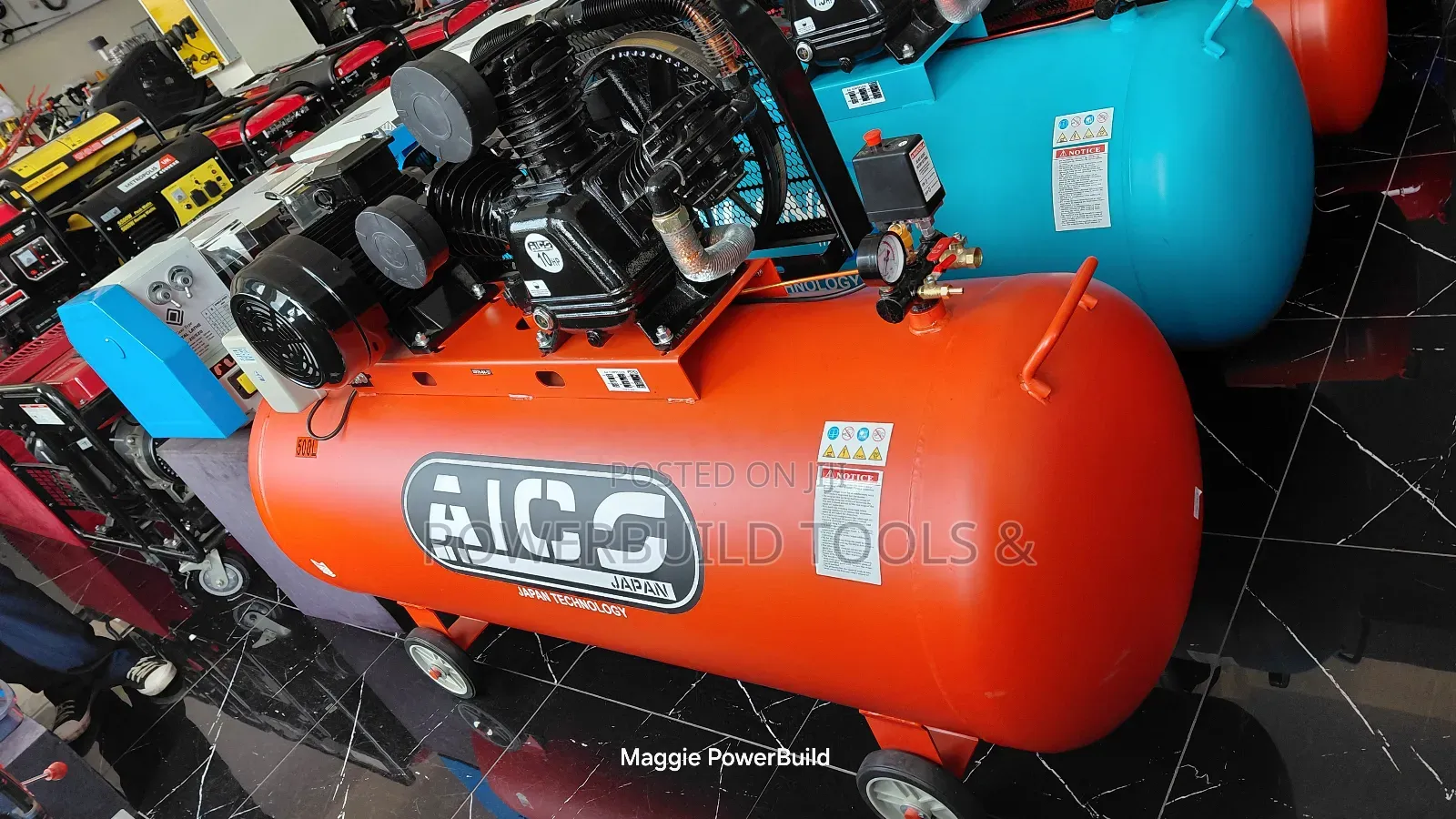 500l Aico Japan Electric Compressor 12.5bars Three Phase 10hp 3 Piston