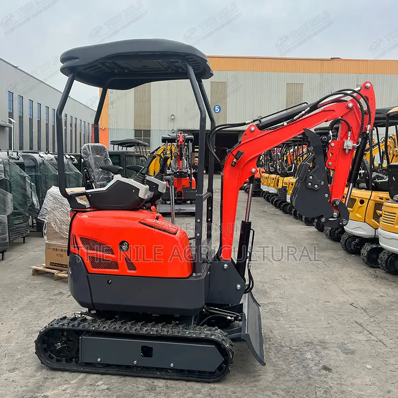 Small Tracked Excavator, Equipped With Various Attachments, 1.2 Tons