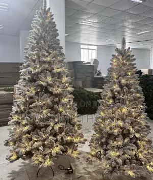 6ft / 7 Ft Pre-Lit Snow Flaked Christmas Tree*