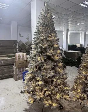 6ft / 7 Ft Pre-Lit Snow Flaked Christmas Tree*
