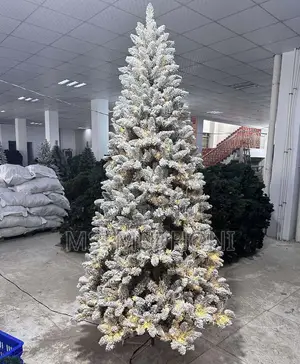 6ft / 7 Ft Pre-Lit Snow Flaked Christmas Tree*