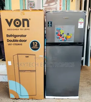 Von VRT-175drhs Top Mount Fridge, 175l – Silver