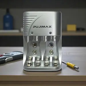 Pujimax Universal 4 Slot Charger for Aa Aaa 9v Rechargeable Batteries