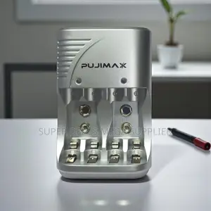 Pujimax 4 Slots Fast Charger for Aa Aaa and 9v Rechargeable Batteries