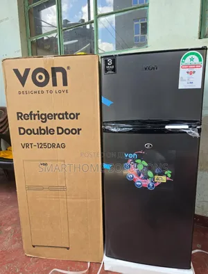 Von Double Door Fridge 125litres Direct Cool