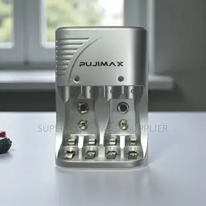 Pujimax Standard Battery Charger 4 Slots for Aa Aaa and 9v Recharge