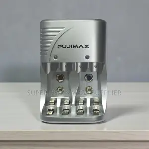 Pujimax Fast Charging 4 Slot Battery Charger for Aa Aaa 9v Batteries