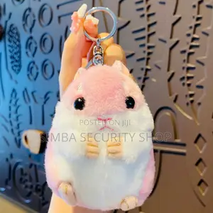 Key Chain Holder Bag Pendant Plush Hamster Pink Gift Ladies Valentines