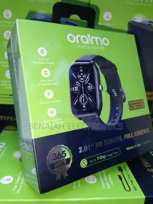 Oraimo Stylish Smart Watch 7 Days Usage Time 2.01" Hd Screen Ows-804