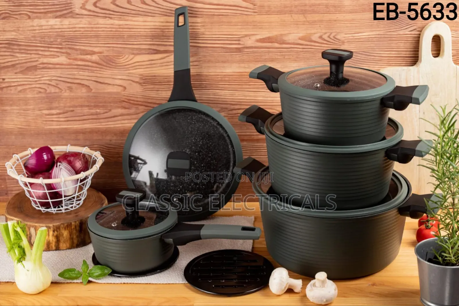 Edenberg 12pcs Marble Cookware Set