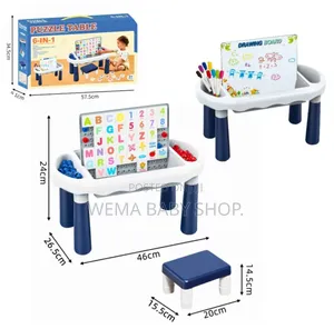 6 in 1 Kids Learning and Activity Table -With Magnetic Board