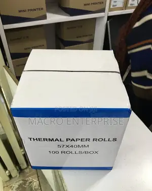 57mm by 40mm Thermal Paper Rolls – 100-Piece Pos Box Pack
