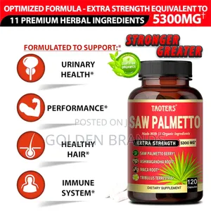 Organic Saw Palmetto for Prostate Relief, Hair Growth, Vitality 60-PCS