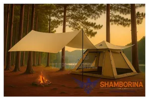 2 in 1 Camping Tent With an Outdoor Tarp/3-4 Persons
Size 200*200 CMS