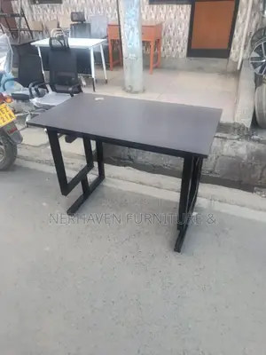 Office Study Metallic Black Table