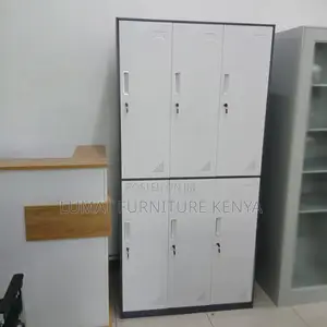 Modern 6 Locker Metallic Office Cabinet