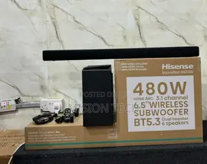 Hisense Soundbar Hs3100, a 3.1 Channel Soundbar With a Wireless