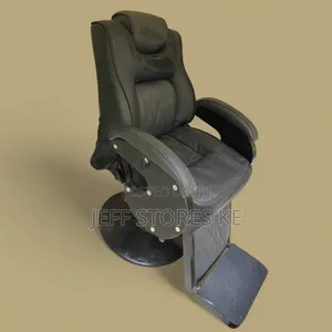Black Plain Jumbo Recliner Barber Chair