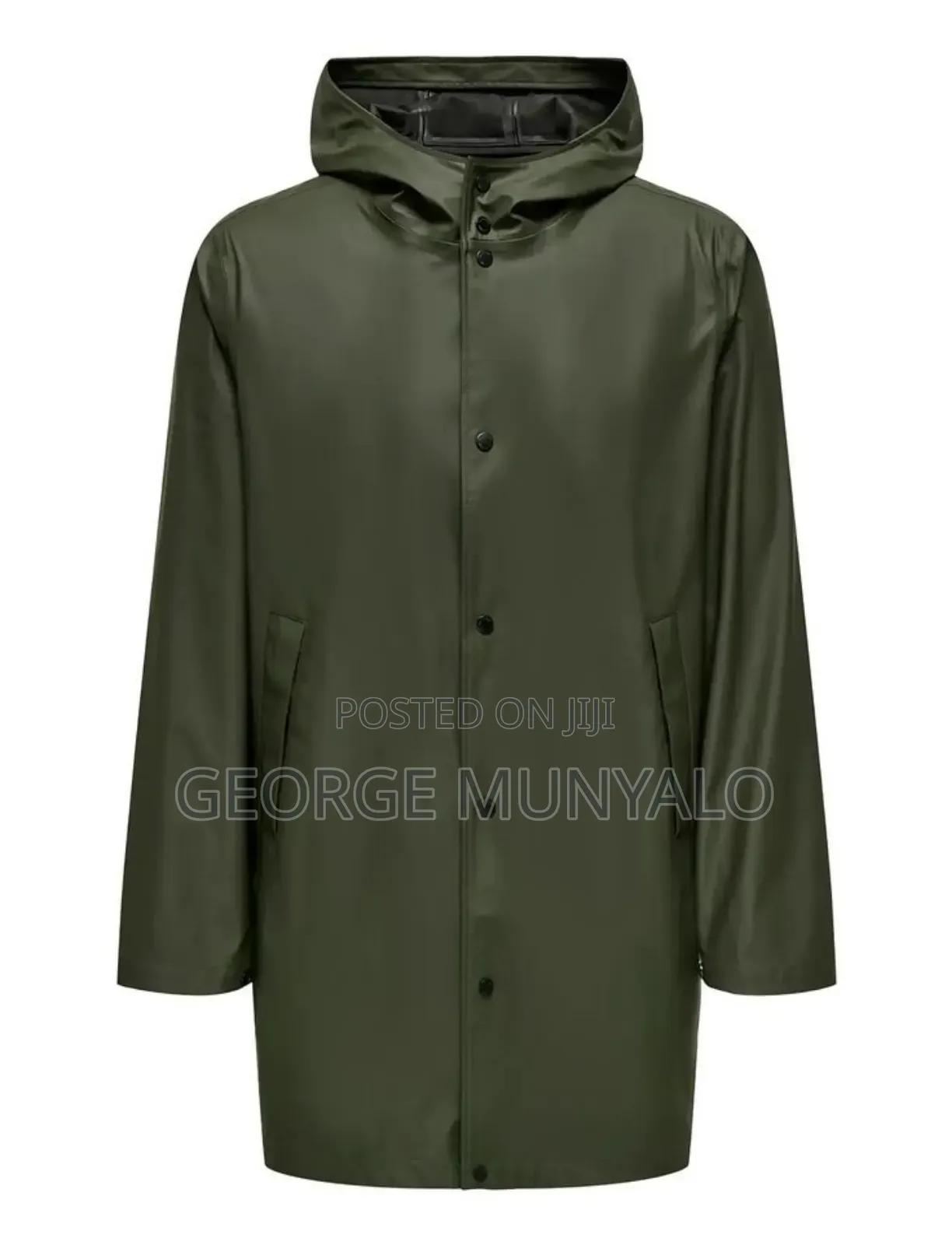 Plain Lined Hooded Raincoat
