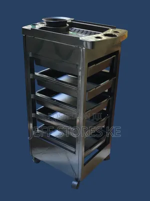 Black PVC Salon ,Barber Trolley