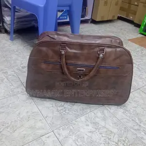 Brown Ailyons Unisex Travel Duffle Bag Made of Pu Leather
