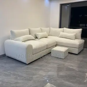 Classy White L Shaped Sofa