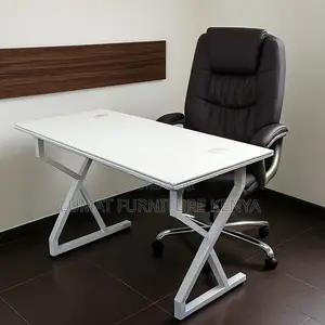 Metal-Leg Minimalist Study Table
