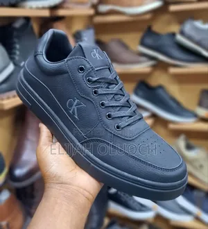 All Black Calvin Klein Premium Quality Leather Casual Shoes